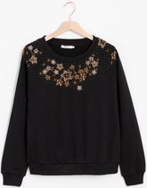 Sissy-Boy - Zwarte sweater met kralen embroidery