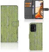 Wallet Book Case Xiaomi 11T | 11T Pro Telefoon Hoesje Green Wood