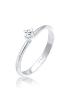 Elli PREMIUM Dames Ring Dames Solitaire Ring Filigraan Klassiek met Diamant (0.11 ct.) in 925 Sterling Zilver