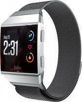 Milanees Smartwatch bandje - Geschikt voor Fitbit Ionic Milanese band - zwart - Strap-it Horlogeband / Polsband / Armband - Maat: Maat L