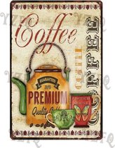 Retro Muur Decoratie uit Metaal Vintage Coffe 20x30cm DU-4841