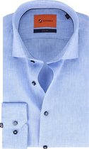 Suitable - Overhemd WS Linnen Blauw - 40 - Heren - Slim-fit