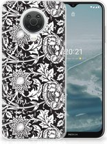 Telefoon Hoesje Nokia G20 | G10 Mobiel Case Zwart Bloemen
