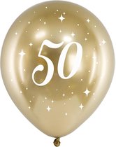 Partydeco - Glossy ballonnen gold 50 jaar (6 stuks)