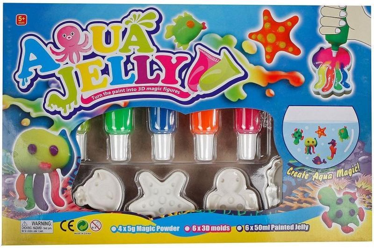 Kids Globe DinoWorld 3D Aqua Gel Figuren Set – 6 Formen, 4 Farben, Ab 5 Jahren