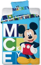 Disney Mickey Mouse Dekbedovertrek Blocks - Eenpersoons - 140  x 200 cm - Polyester
