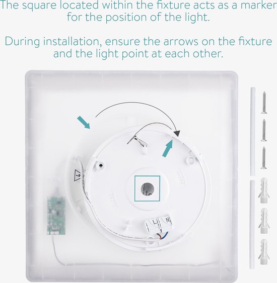 Navaris LED ceiling light - Square ceiling lamp - Ultra flat - With indirect lighting - Dimmable - 42 x 42 x 2.5 cm - 22W