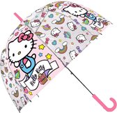 Kinder paraplu Hello Kitty transparant 45 cm - Hello Kitty paraplus voor kinderen - Transparant