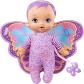 My Garden Baby - Mon Premier Bébé Papillon, paars, 23 cm, zacht lijfje met pluche vleugels - Pop / Babypop - Vanaf 18 maanden