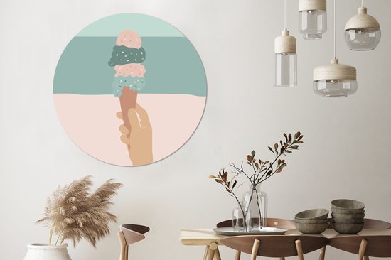 WallCircle - Tableau - Summer Ice Xxl - Multicolore - 120 X 120 Cm