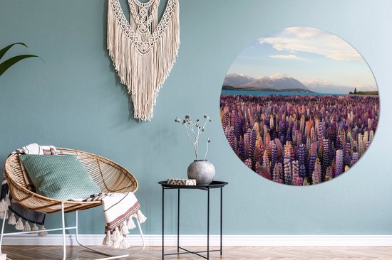 Wall Circle - Wall Circle Indoor - ⌀ 150 cm - Plastique - Montagnes - Fleurs - Nouvelle-Zélande