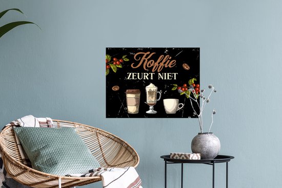 Stickers Stickers muraux - Café - Mugs - Citations - 40x30 cm - Feuille adhésive - Cadeau pour femme - Cadeau pour mari