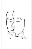 Walljar - Half Face - Muurdecoratie - Poster met lijst