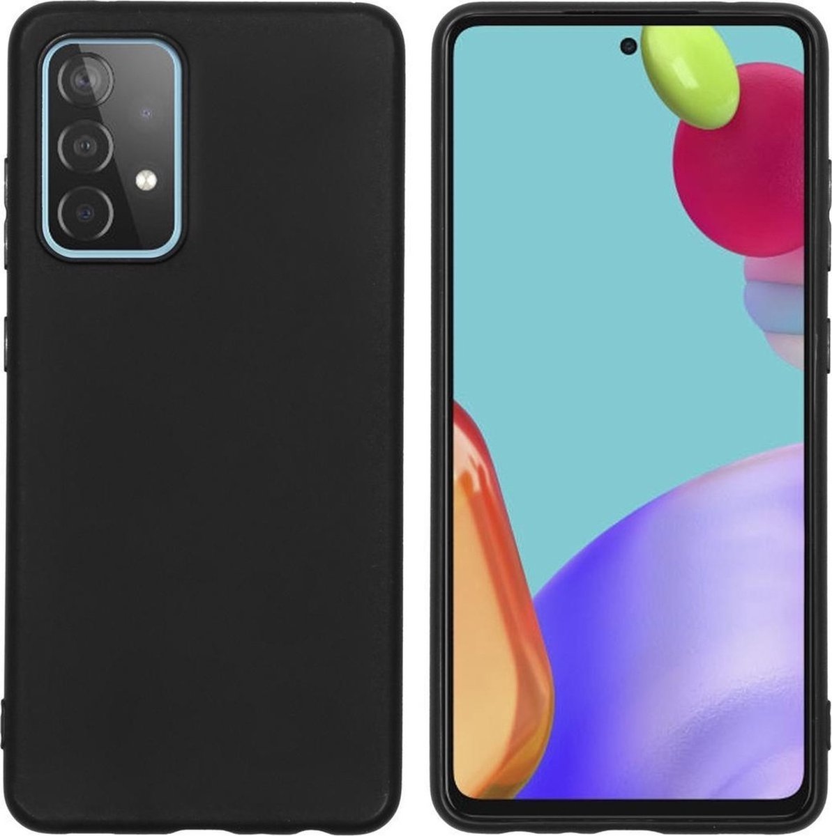 MobyDefend Hoesje - Geschikt voor Samsung Galaxy A52 / A52s - TPU Backcover - Mat Zwart