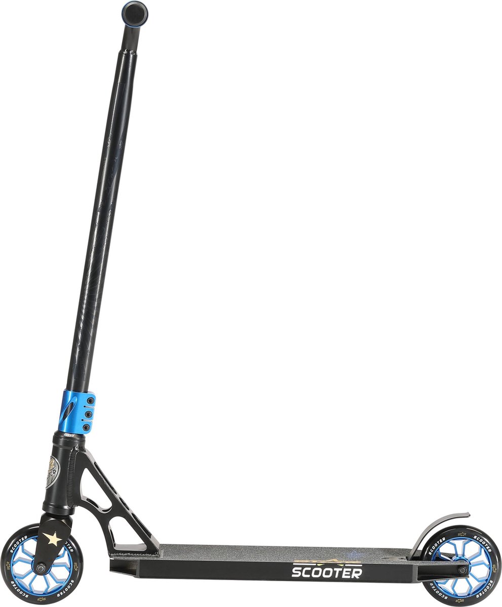 STAR SCOOTER Freestyle Jump alu stuntstep, 110mm Pro Trick Roller, zwart blauw