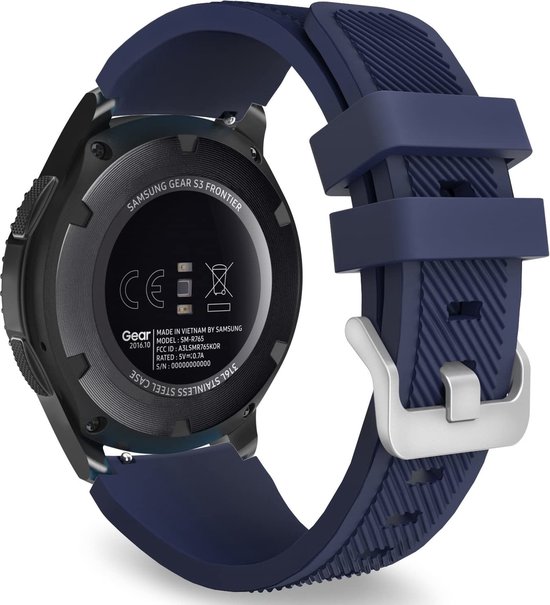 Strap-it Smartwatch bandje 22mm - siliconen bandje geschikt voor Samsung Galaxy Watch 46mm /  Gear S3 Classic & Frontier / Galaxy Watch 3 45mm - Garmin Vivoactive 4 /  Venu 2 -  Huawei Watch GT2 46mm - Amazfit GTR 2 / 2e 47mm - donkerblauw