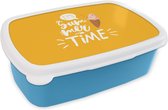 Broodtrommel Blauw - Lunchbox - Brooddoos - Zomer - Geel - IJs - 18x12x6 cm - Kinderen - Jongen