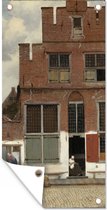 Schuttingposter Het straatje - Johannes Vermeer - 100x200 cm - Tuindoek