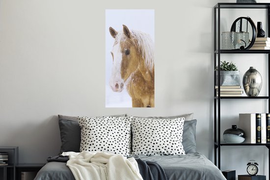 Stickers Stickers muraux - Cheval - Neige - Hiver - 40x80 cm - Film adhésif