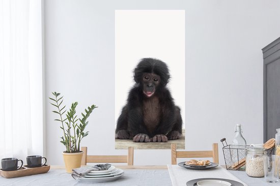 Muursticker enfant - Sticker enfant - Décoration chambres d'enfants - Enfant - Singe - Chimpanzé - Bébé animaux - Garçons - Meiden - 60x120 cm