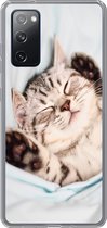 Geschikt voor Samsung Galaxy S20 FE hoesje - Kitten - Bed - Poten - Meisjes - Kinderen - Jongens - Kind - Siliconen Telefoonhoesje