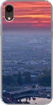 Geschikt voor iPhone XR hoesje - Rotterdam - Zonsondergang - Roze - Siliconen Telefoonhoesje
