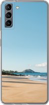 Geschikt voor Samsung Galaxy S21 Plus hoesje - Strand - Zomer - Palmbomen - Siliconen Telefoonhoesje