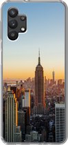 Geschikt voor Samsung Galaxy A32 5G hoesje - New York - Skyline - Zonsondergang - Siliconen Telefoonhoesje