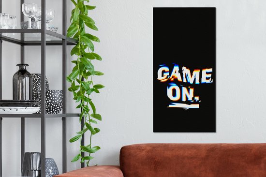 Tableau Peinture Gaming - Jeu - Citation - 40x80 cm - Décoration murale