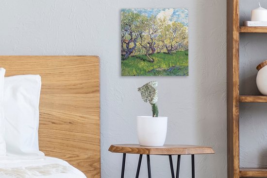 Tableau sur toile Verger avec pruniers en fleurs - Vincent van Gogh - 20x20 cm - Décoration murale