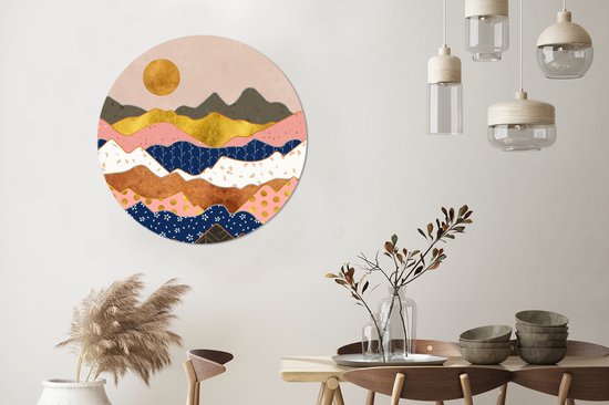 Papier peint Circle - Motifs - Goud - Pastel - 100x100 cm - Wall Circle XXL
