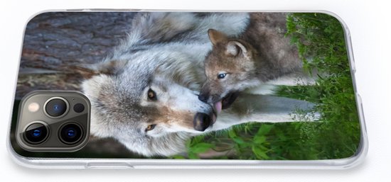 Coque iPhone 13 Pro - Loup - Mousse - Forêt - Chiot - Siliconen