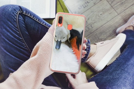 Convient pour coque Samsung Galaxy A20e - Cygne - Poussin - Macro - Coque de téléphone en Siliconen