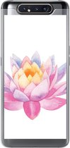 Geschikt voor Samsung Galaxy A80 hoesje - Waterverf - Bloem - Waterlelie - Siliconen Telefoonhoesje