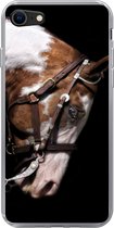 Geschikt voor iPhone SE 2020 hoesje - Paard - Halster - Vlekken - Siliconen Telefoonhoesje