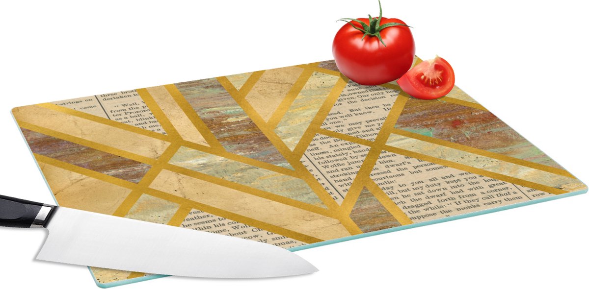 Glazen Snijplank - 39x28 - Vintage - Luxe - Design - Snijplanken Glas