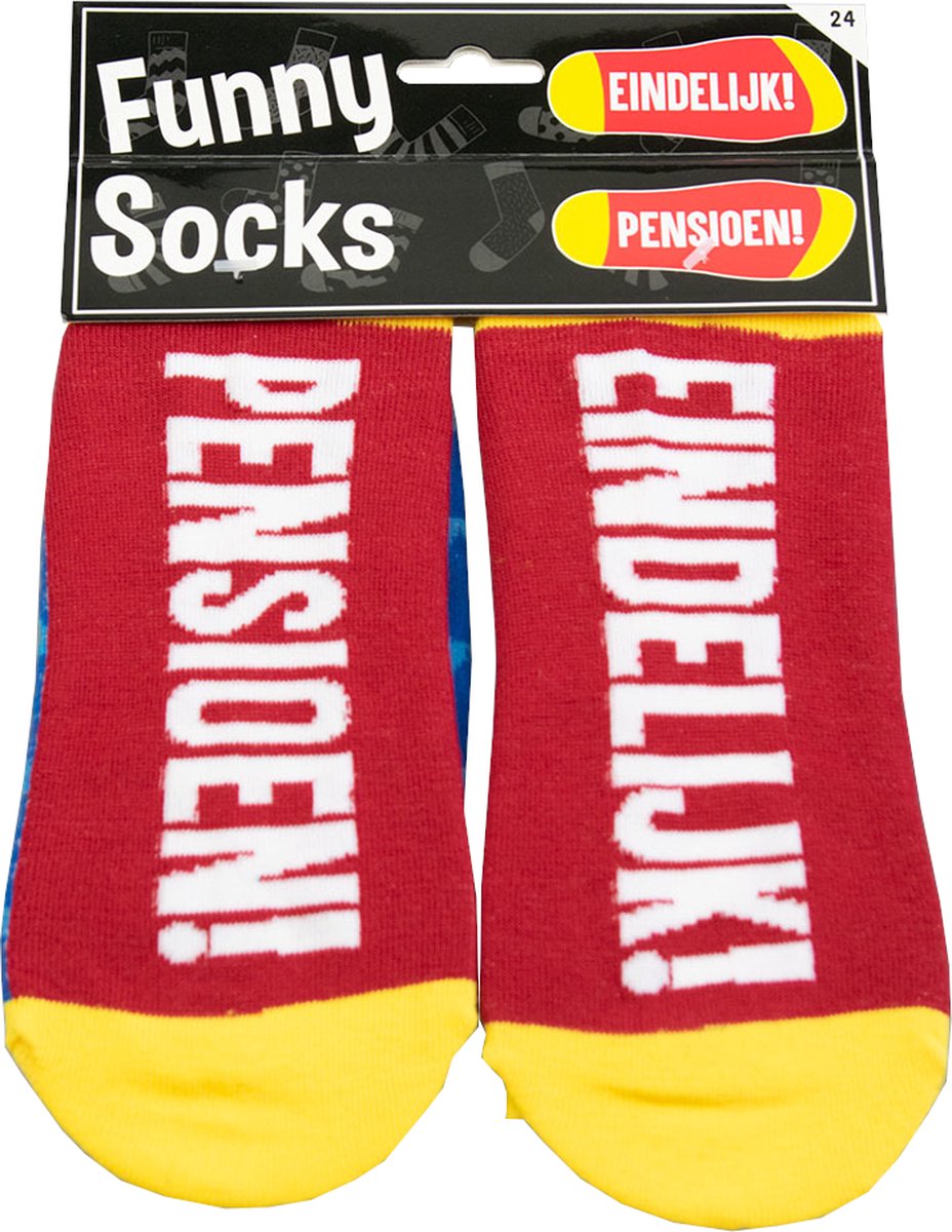 Paper dreams Sokken - Eindelijk pensioen! Funny socks - Uniek cadeau