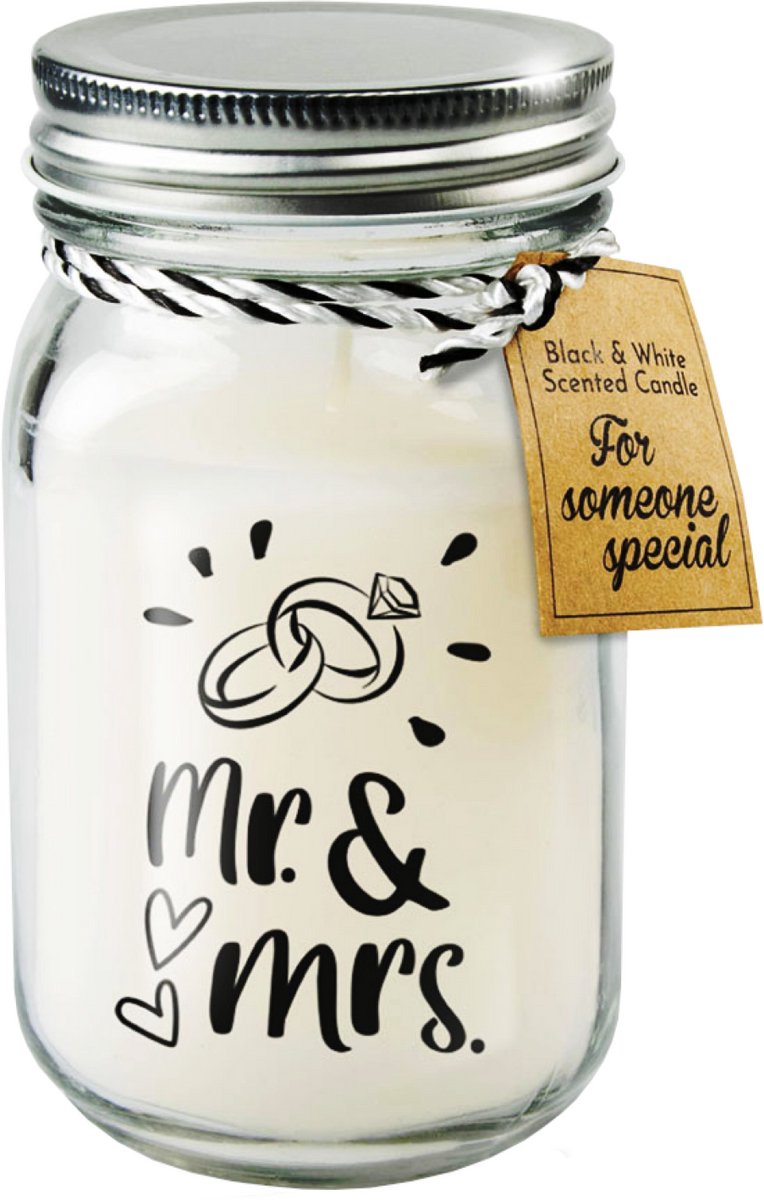 Black & White geurkaars - Mr. & Mrs.