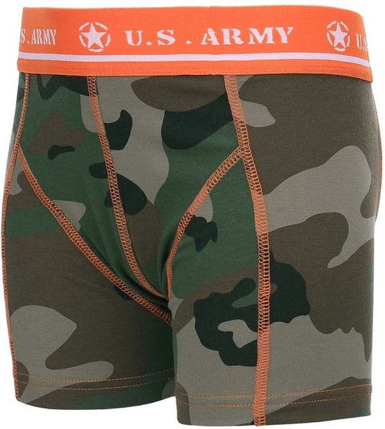 Kinder Boxershort - US Army - camouflage met oranje band en