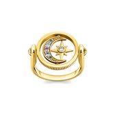 Thomas Sabo Dames-Damesring 925 Zilver Glazen blok  56 Goud 32019566