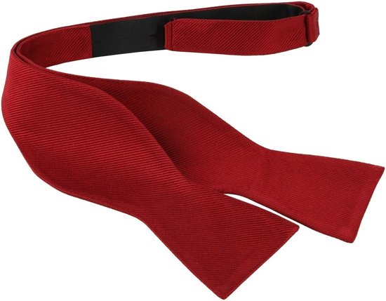 Suitable - Zelfstrikker Zijde Rood - One Size - Effen - Heren - Gala Vlinderstrik / Vlinderdas