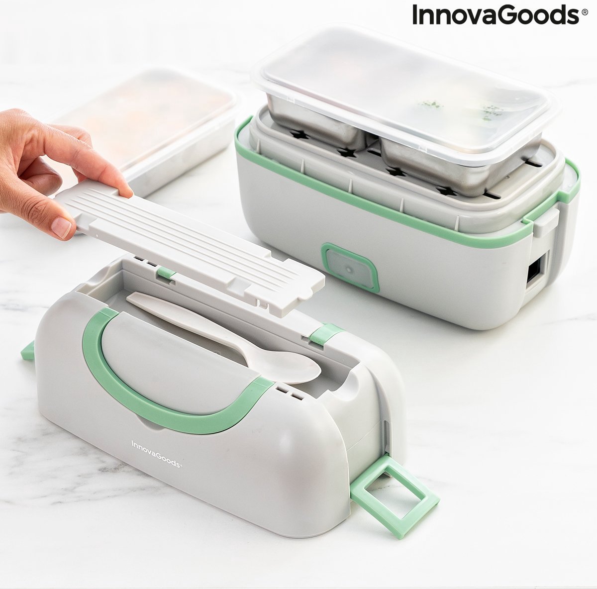 Lunch box électrique 3-en-1 avec recettes Beneam InnovaGoods