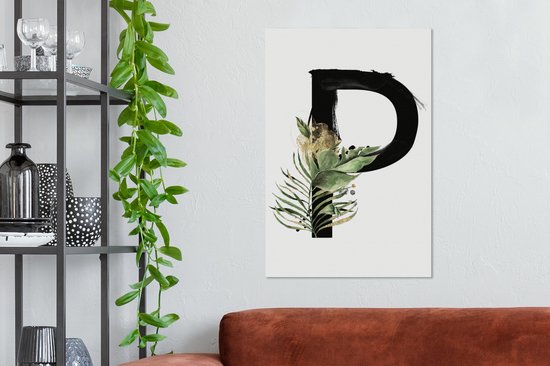 Lettre Jungle P 60x90 cm - Tirage photo sur toile (Décoration murale salon / chambre)