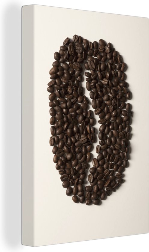 Tableau sur toile Grains de Grains de café en forme de grain de café - 80x120 cm - Décoration murale