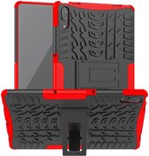 Lenovo Tab P11 Pro Hoes Hybride Back Cover met Kickstand Rood