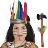 Ensemble d'accessoires de costume indien coiffe et hache - Accessoires de costume de carnaval indien