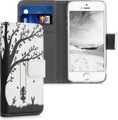 kwmobile telefoonhoesje geschikt voor Apple iPhone SE (1.Gen 2016) / iPhone 5 / iPhone 5S - Backcover voor smartphone - Hoesje met pasjeshouder in zwart / wit - Schommel design