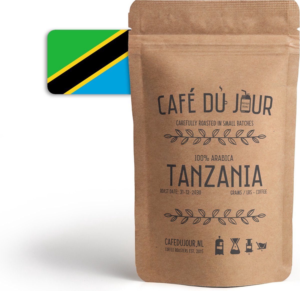 Café du Jour 100% arabica Tanzania 500 gram vers gebrande koffiebonen