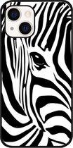 ADEL Siliconen Back Cover Softcase Hoesje voor iPhone 13 - Zebra Wit