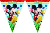 vlaggenlijn Mickey Mouse junior 2 meter lichtblauw/rood
